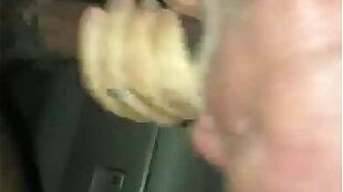 60 year old giving bj in the car