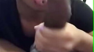 Sucking a big black cock for the first time