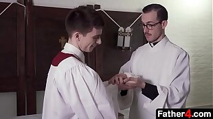 When the priest penetrates his ass and fucks him hard that the boy realizes his dreams have evolve into a reality